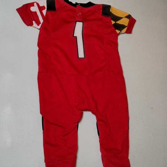 University of Maryland Outfit Baby 0-3M Fast Asleep Romper Terrapins Football - Picture 2 of 14